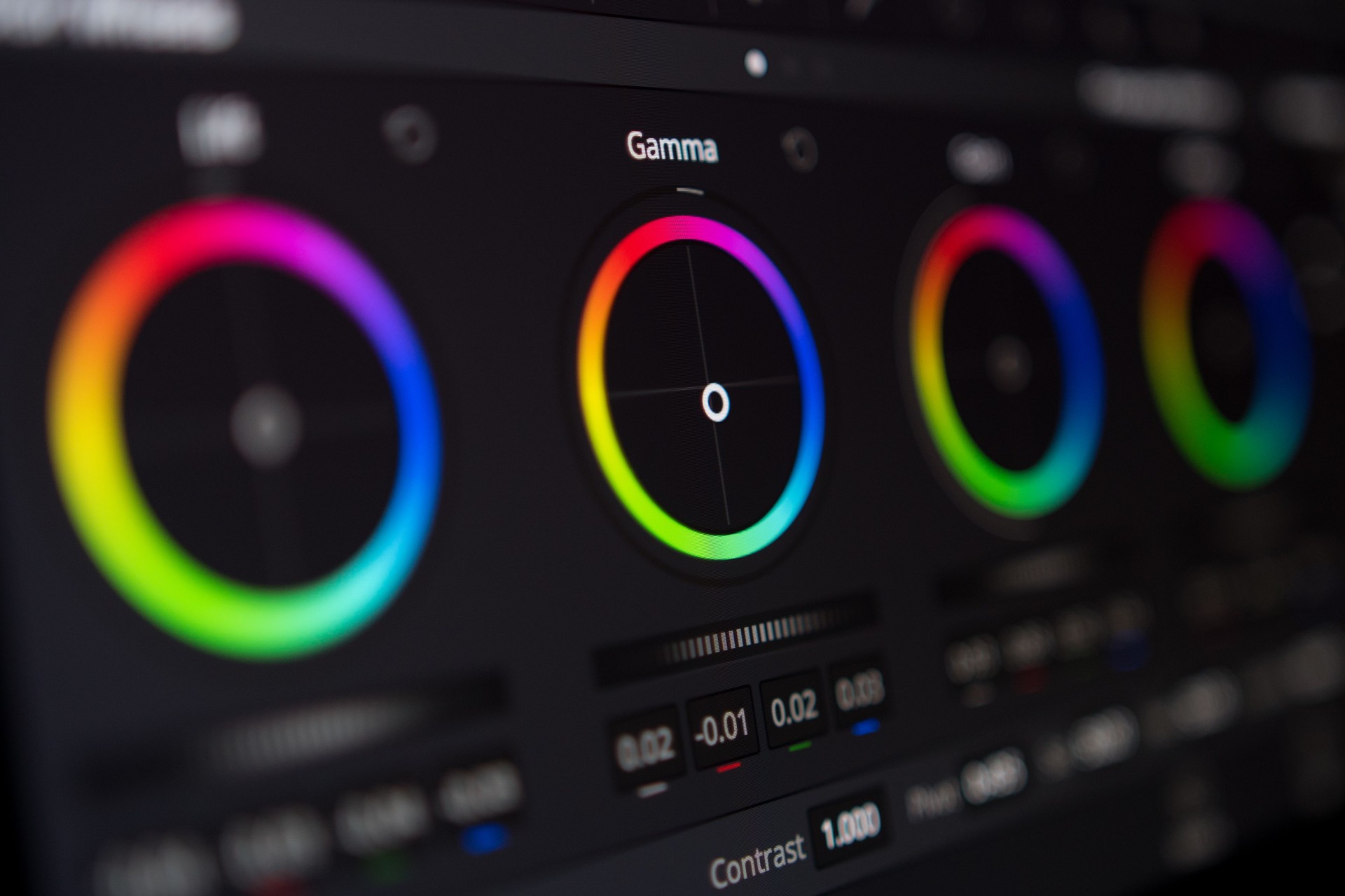 Video editing - Color correction screen close up